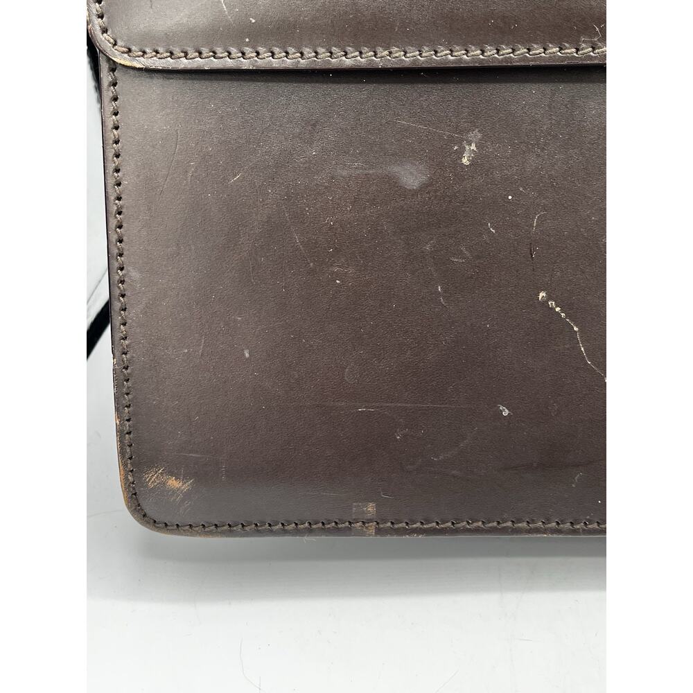 Vintage Gucci Dark Brown Leather Briefcase Combination Lock Made Italy AS IS - Picture 3 of 15